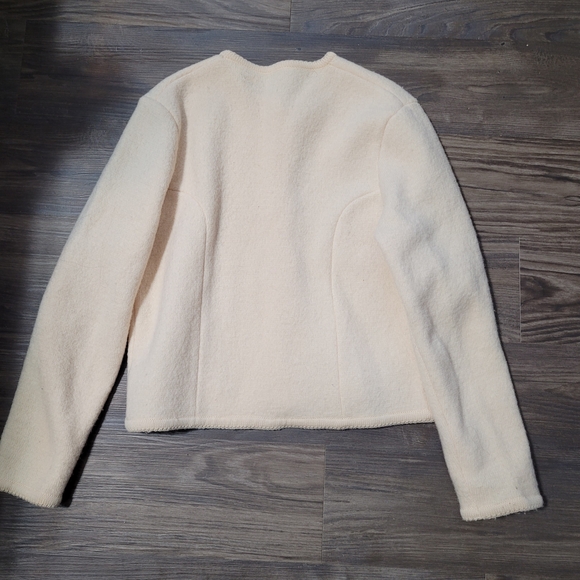 Vintage Anderson Little Cream Button-Up Sweater Jacket Size 9/10 Wool Knit Butto - Picture 5 of 6